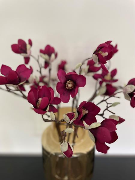 Kunstbloemen - Magnolia bloem Paars x8 -65cm