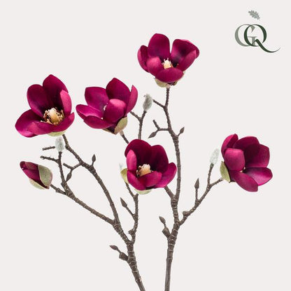 Kunstbloemen - Magnolia bloem Paars x8 -65cm